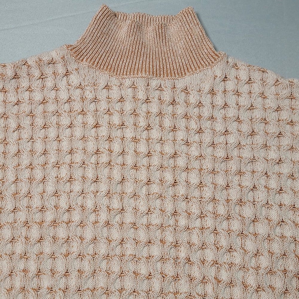 Knox Rose Mock Neck Sweater Womens Medium Chunky Knit Cottagecore Ribbed Cuffs